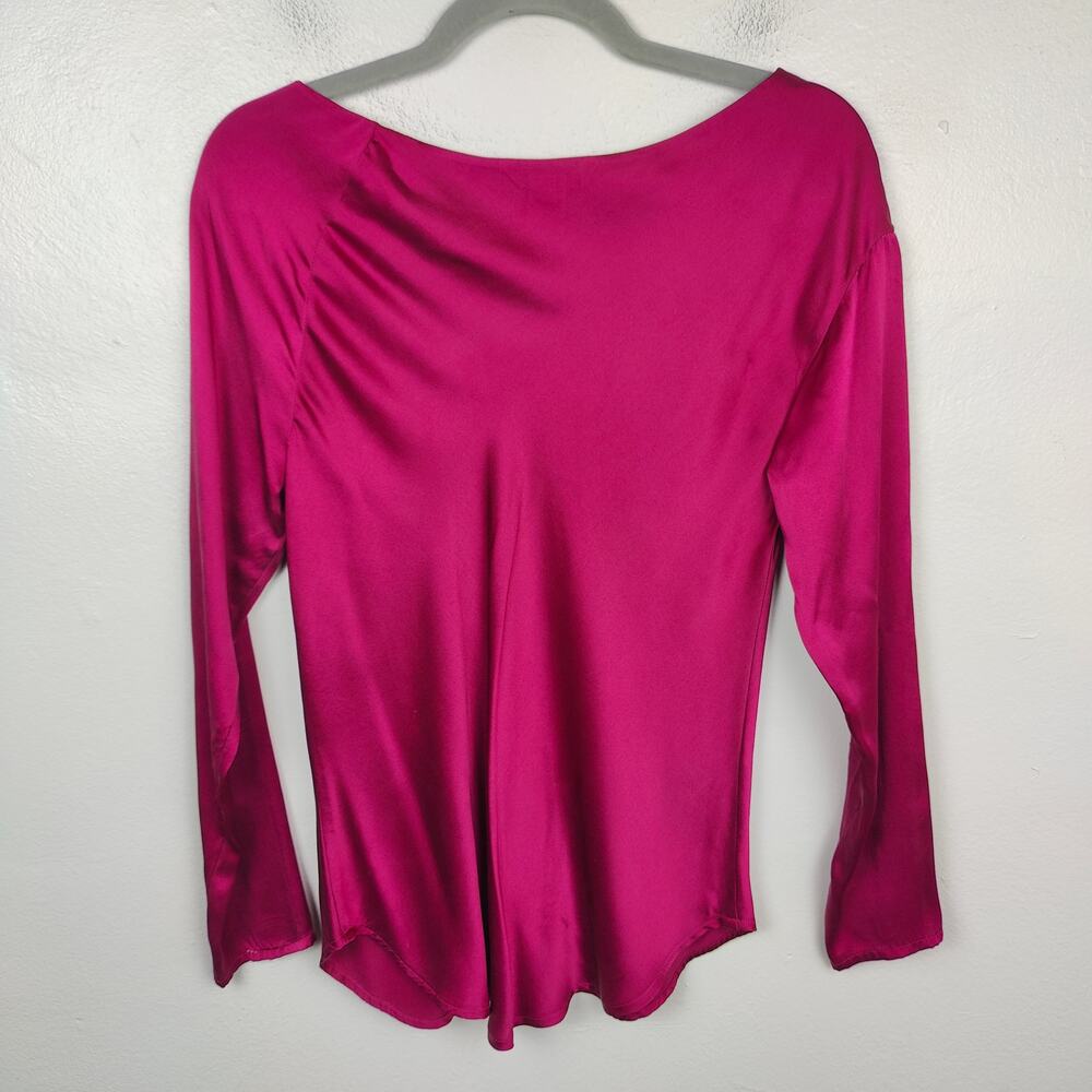 Sundance Top Womens Small Fuchsia Pink Draped Boatneck Blouse Bateau Bohemian - Picture 5 of 6